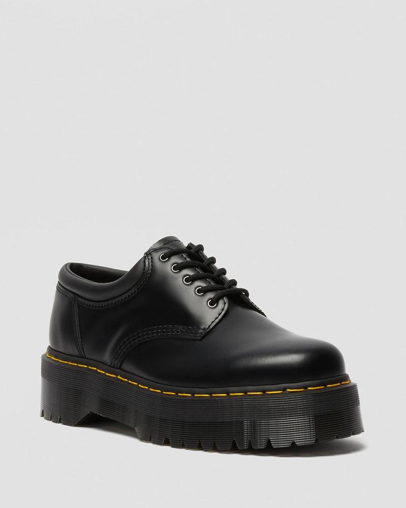 Dr Martens 8053 Leren Platform Vrijetijdsschoenen Dames Zwart | NL 66NWY